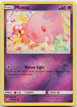 Munna 88/236 Reverse Holo Pokemon Unified Minds - NM - Image 1