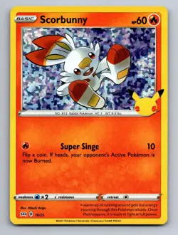 Scorbunny 016/025 Promo McDonald's 25th Anniversary Promos Pokemon NM Holo - Image 1