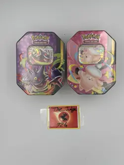 2 X Pokemon TCG Mega Moonlit ex Tin Bundle Clefable & Gengar Sealed New - Image 1