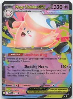 Mega Clefable ex 072 Holo Promo ME: Mega Evolution Promo Pokemon Near Mint - Image 1