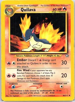 Quilava 46/111 Uncommon Neo Genesis Pokemon Unlimited Heavily Played - Image 1