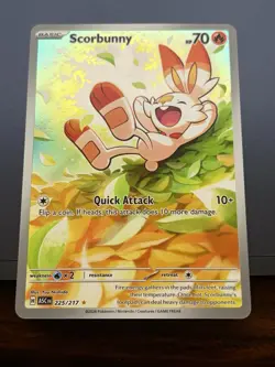 Pokemon TCG Scorbunny 225/217 Illustration Rare Holo Ascended Heroes NM - Image 1