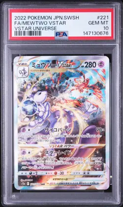 2022 POKEMON JAPANESE SWORD & SHIELD VSTAR UNIVERSE FULL ART/MEWTWO VSTAR PSA 10 - Image 1