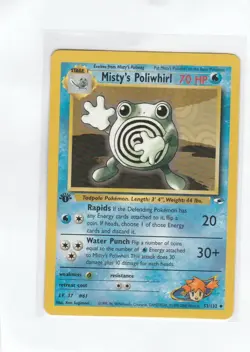 Misty's Poliwhirl 1st Edition Gym Heroes 53/132 Pokemon 2000 WOTC - Image 1