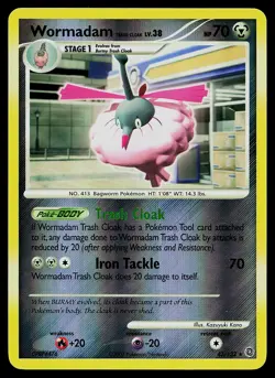Pokemon Card - Wormadam Trash Cloak Secret Wonders 43/132 Reverse Holo Rare - Image 1