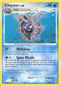 Pokemon Card - Cloyster - (47/132 - Secret Wonders) - Image 1