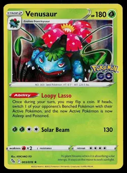 Pokemon Card Pokemon GO Venusaur 003/078 Holo Rare - Image 1