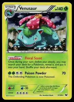 Pokemon Card Dark Explorers Venusaur 3/108 Holo Rare - Image 1