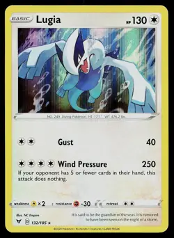Pokemon Card Vivid Voltage Lugia 132/185 Holo Rare - Image 1