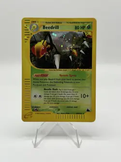 Pokemon TCG Beedrill H4/H32 Skyridge 2003 Holo Rare E-Reader Vintage SWIRL - NM - Image 1