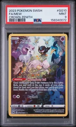 Mew GG10/GG70 PSA 9 Pokemon Crown Zenith: Galarian Gallery PSA 9 - Image 1