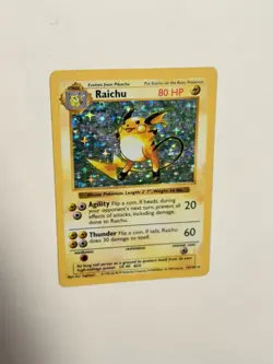Wizards of the Coast Pokemon TCG Raichu 014/102 Base Set Shadowless Holo 1999 HP - Image 1