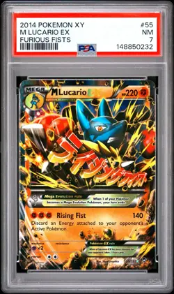 M LUCARIO EX FURIOUS FISTS ULTRA RARE PSA 7 #55/111 2014 POKEMON XY - Image 1