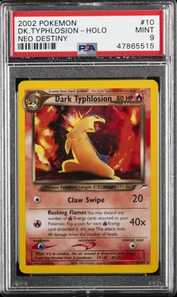 2002 POKEMON NEO DESTINY #10 DARK TYPHLOSION-HOLO PSA 9 - Image 1