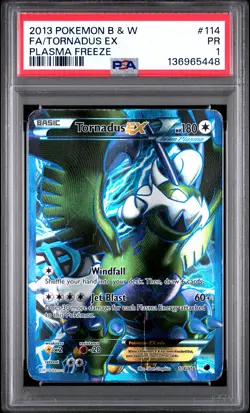 2013 POKEMON BLACK & WHITE PLASMA FREEZE #114 FULL ART/TORNADUS EX PSA 1 - Image 1