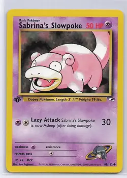 Sabrina's Slowpoke 95/132 Common Gym Heroes Pokemon 1st Edition Lightly Played - Image 1