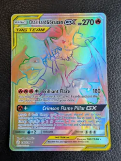 Charizard & Braixen GX - 251/236 Cosmic Eclipse (Pokemon) Rainbow Tag Team - Image 1