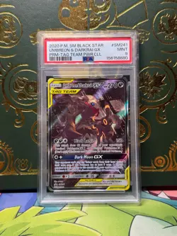 Pokemon Umbreon & Darkrai GX SM241 Tag Team Black Star Promo Sun & Moon PSA 9 - Image 1