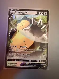 SNORLAX V 2020 POKEMON SWORD & SHIELD ULTRA RARE 141/202 - Image 1