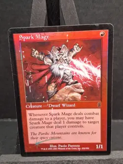 MTG Spark Mage Foil Odyssey 222/350 Old Border LP Magic Card - Image 1