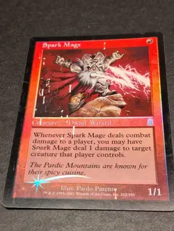 MTG Spark Mage Foil Odyssey 222/350 Old Border LP Magic Card - Image 3