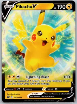 Pikachu V SWSH198 -SWSH: Sword & Shield Promo Cards Promo Holo NM - Image 1
