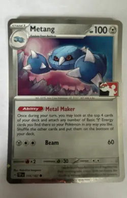 Metang - (Cosmos Holo) 114/162 Prize Pack Series Cards Holo Pokemon - Image 1