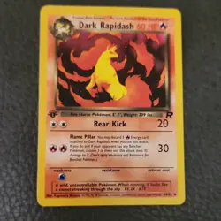 Pokemon Dark Rapidash 44/82 Team Rocket Holo Rare 1st Edition Card Near Mint - Image 1