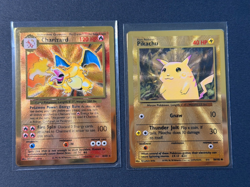 Charizard & Pikachu metal cards Pokemon Celebrations Promo Cards [Set of 2] - Image 1