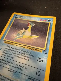 Pokemon TCG Lapras Fossil Holo Unlimited Rare Card 10/62 HP - Image 3