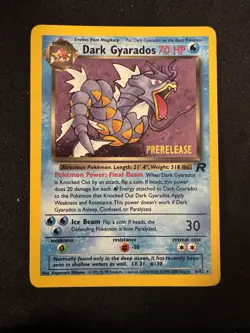 Pokemon TCG Dark Gyarados Prerelease Holo Rare Card 8/82 Vintage - Image 1