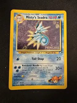 Pokemon TCG Misty's Seadra Prerelease Holo Card 9/132 Promo HP Condition - Image 1