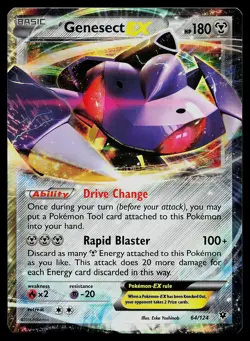 Pokemon Card Fates Collide Genesect EX 64/124 Rare - Image 1