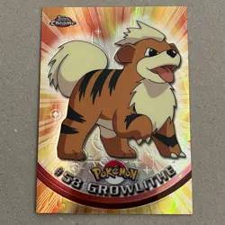 Topps Chrome Pokemon 58 Growlithe Pokemon Card Rare Stamped - Image 1