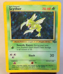 Pokemon TCG Scyther 10/64 Jungle Holo Rare 1999 English Really Nice Card LP+ - Image 1