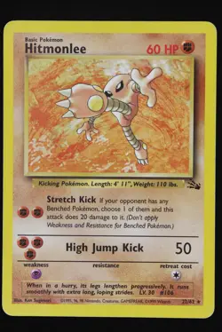 Hitmonlee - 22 - Fossil - Pokemon Card - Moderately Played - Image 1