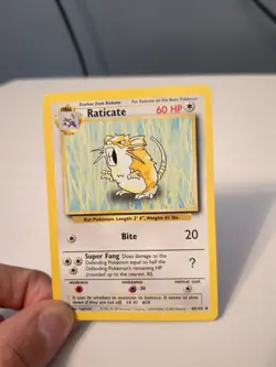 Raticate 40/102 - Uncommon 1999 English Base Set Pokemon Card - Near Mint & LP - Image 1