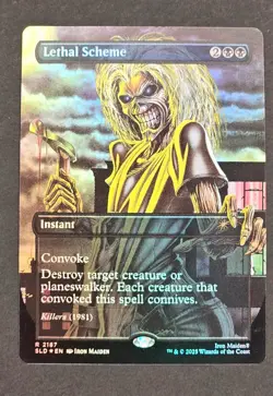 Lethal Scheme Rainbow Foil Rare 2187 Near Mint MTG Secret Lair Eddie Iron Maiden - Image 1