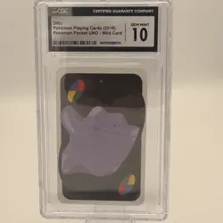 Ditto Pokemon Pocket (2019) UNO Wild Card CGC 10 LOW POP 55 GEM MINT - Image 1