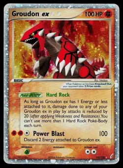 Pokemon Card Crystal Guardians Groudon ex 93/100 Holo EX Rare - Image 1