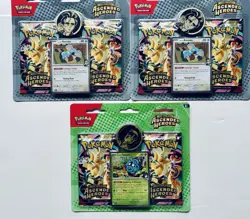 Lot (3)Pokemon Ascended Heroes 2 pack blister Promo Card & Coin (Factory Sealed) - Image 1
