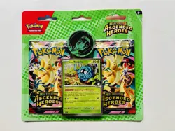 Lot (3)Pokemon Ascended Heroes 2 pack blister Promo Card & Coin (Factory Sealed) - Image 5