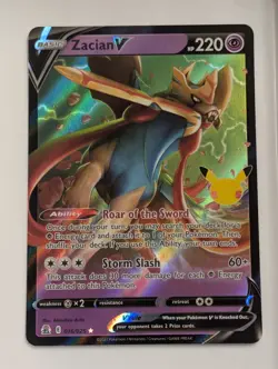 Pokemon Card Zacian V Celebrations 25th 016/025 - Image 1
