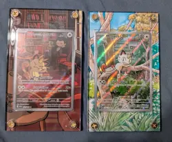 Pokemon TCG Card Lot- 2 Meowth IRs W/ Extended Art Cases! NM - Image 1