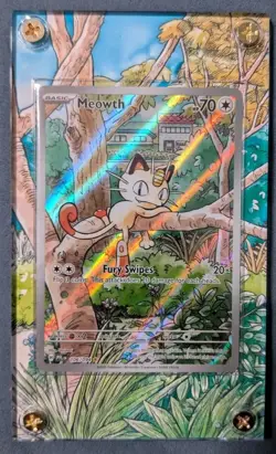 Pokemon TCG Card Lot- 2 Meowth IRs W/ Extended Art Cases! NM - Image 4