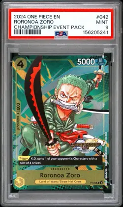 One Piece Roronoa Zoro Championship Event P-042 PSA 9 Mint - Image 1