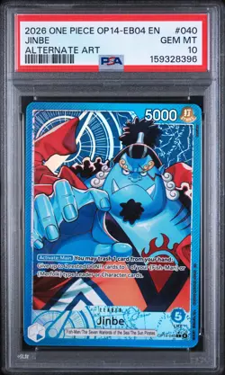 2026 One Piece Op14-Eb04-The Azure Sea'S Seven Jinbe #040 Alternate Art PSA 10 - Image 1