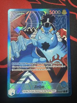 Jinbe Leader Alt Art OP14-040 One Piece THE AZURE SEA'S SEVEN English NM - Image 1