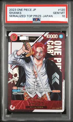 PSA 10 One Piece Card Shanks OP01-120 Serial Number Promo Japanese DHL - Image 1