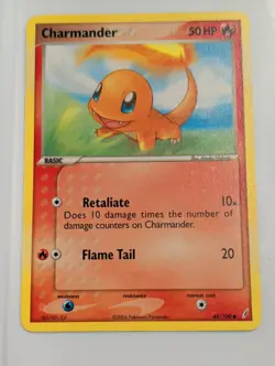 Pokemon Card Charmander Crystal Guardians 48/100 LP - Image 1